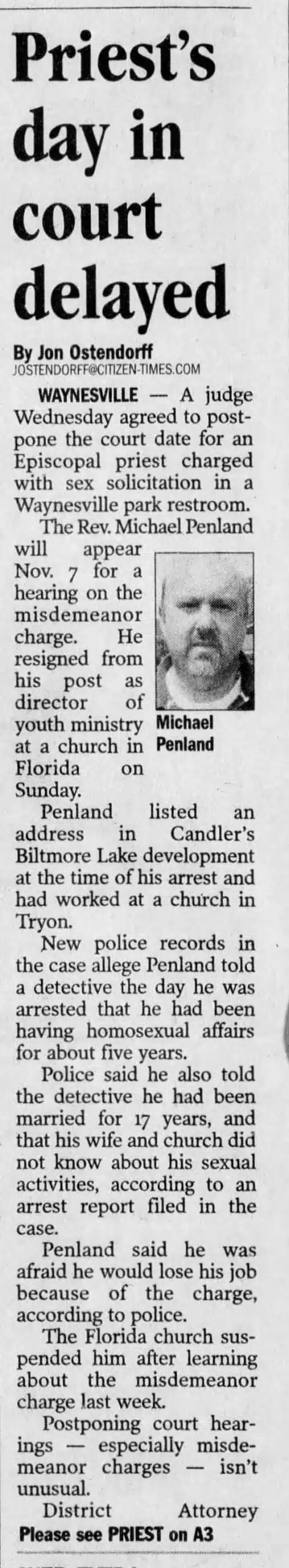 Episcopal priest Michael R. Penland